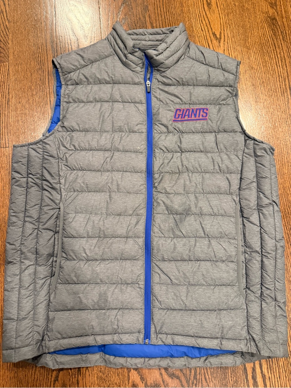 NY Giants NFL Puffer Vest, Men's XL, Gray, Like New